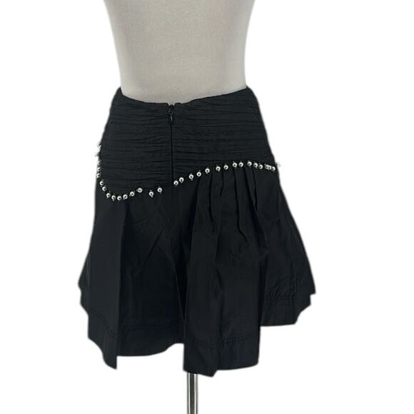 Aje Florence Skirt Black With Pearl Trim Mini US Size 4 - Picture 11 of 15